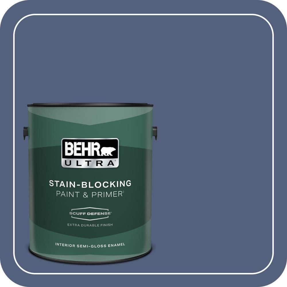 BEHR ULTRA 1 gal. #MQ5-15 Award Night Extra Durable Semi-Gloss Enamel Interior Paint & Primer