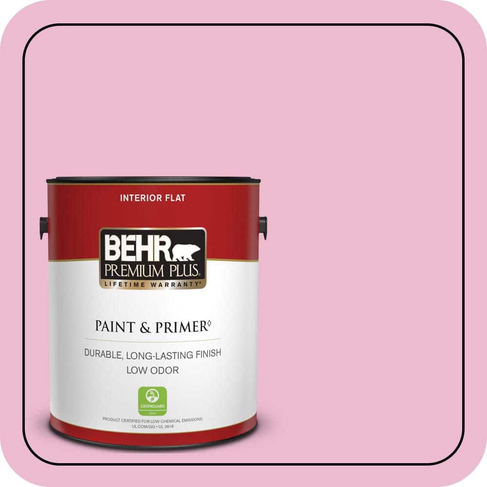 BEHR PREMIUM PLUS 1 gal. #P130-2A Dainty Pink Flat Low Odor Interior Paint & Primer (1)