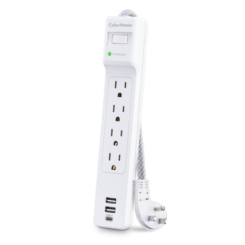 CyberPower 5 ft. 2 USB-A, 1 USB-C 1500J 4-Outlet Surge Protector (2)