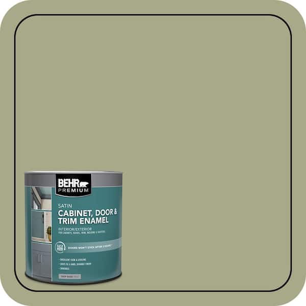 BEHR PREMIUM 1 qt. #S360-4 Meditation Time Satin Enamel Interior/Exterior Cabinet, Door & Trim Paint (2)