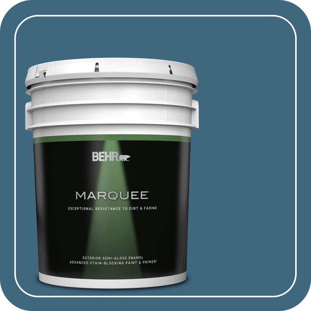 BEHR MARQUEE 5 gal. #MQ5-61 Ocean Storm Semi-Gloss Enamel Exterior Paint & Primer