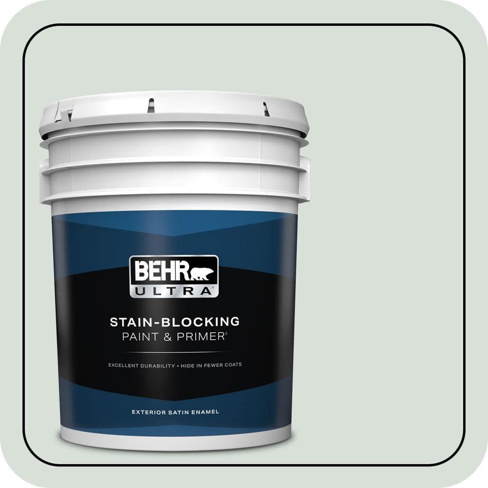 BEHR ULTRA 5 gal. #N420-1 Juniper Breeze Satin Enamel Exterior Paint & Primer