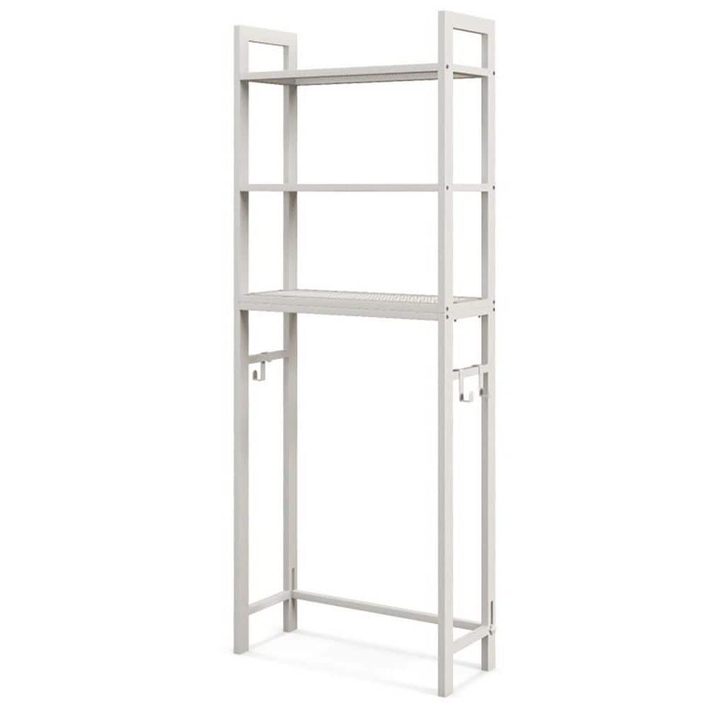 Boyel Living 25 in. W x 67 in. H x 10.5 in. D White Over The Toilet Storage with Open Shelves (1)
