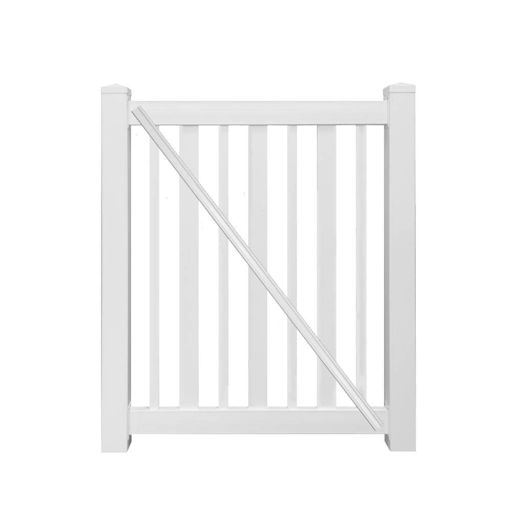 Weatherables Atlantis 4.5 ft. W x 4 ft. H White Vinyl Pool Fence Gate (1)