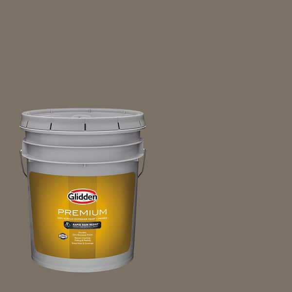 Glidden Premium 5 gal. PPG1000-6 Thunderstruck Flat Exterior Latex Paint (2)