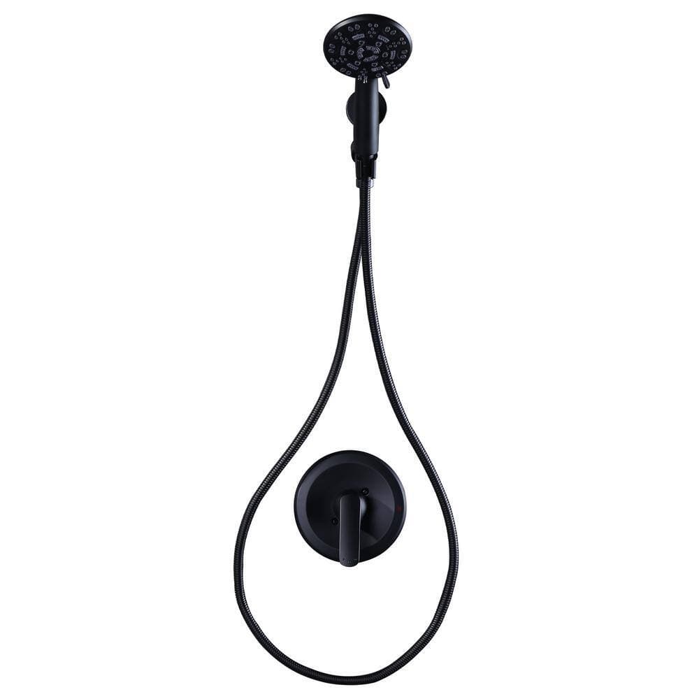 ARCORA 7-Spray Single Handle Shower Faucet 1.8 GPM with Detachable Handheld Shower Head in Matte Black (1)