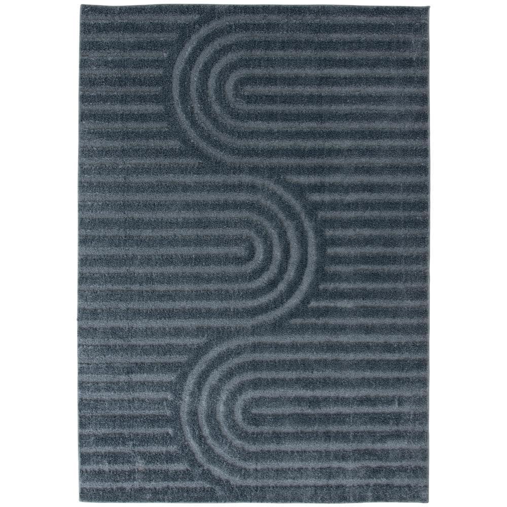 Home Decorators Collection Oathil Stone Blue 5 ft. x 7 ft. Geometric Area Rug