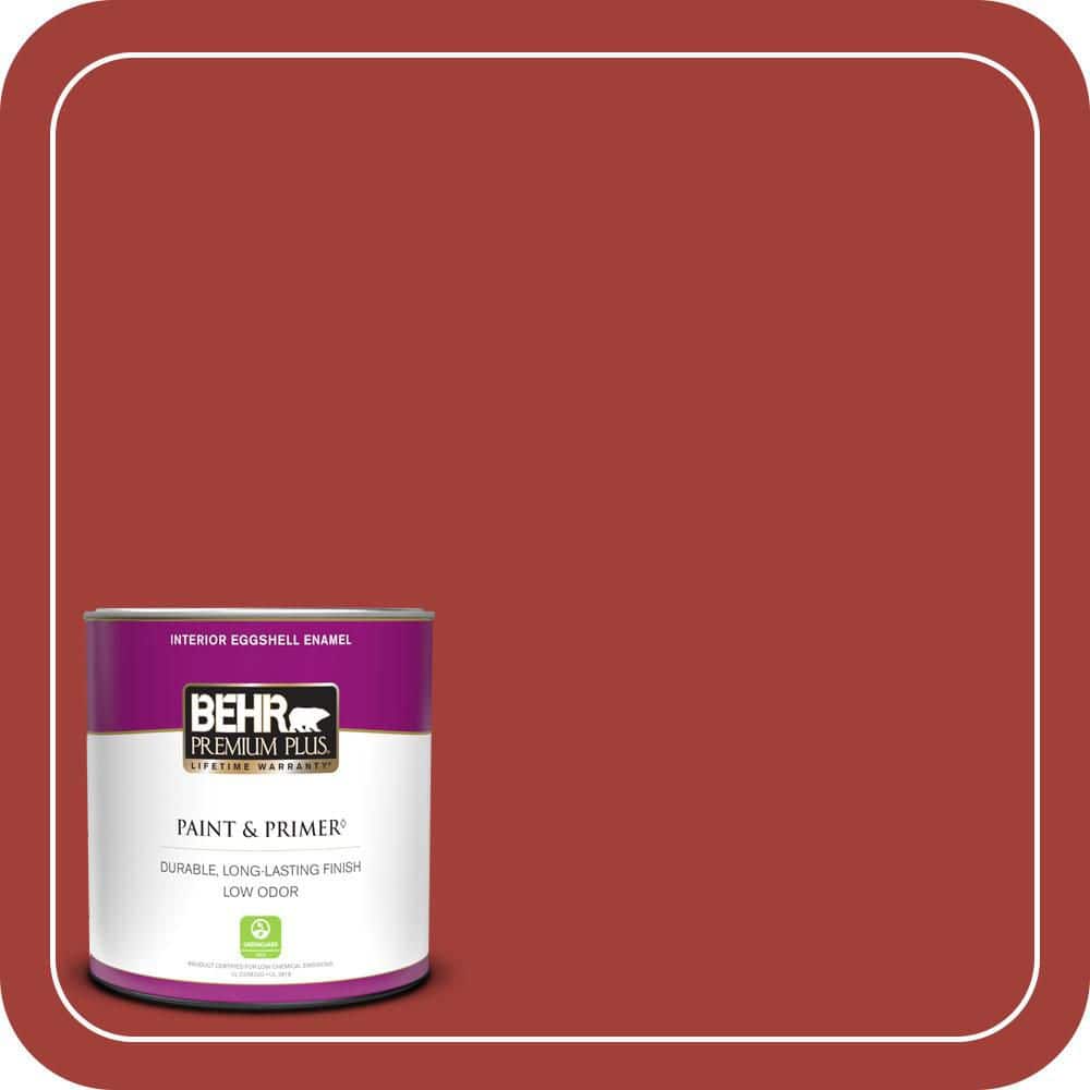 BEHR PREMIUM PLUS 1 qt. #PPU2-16 Fire Cracker Eggshell Enamel Low Odor Interior Paint & Primer
