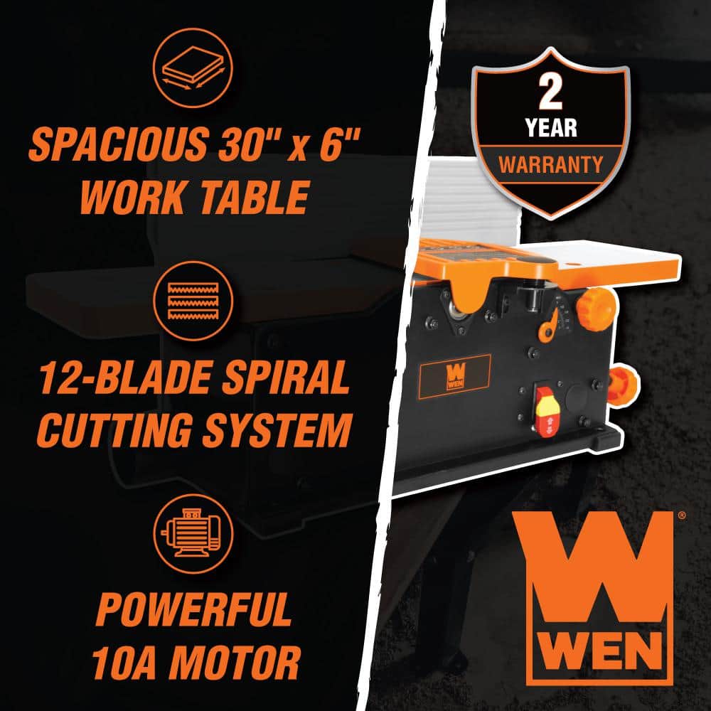 WEN 10 Amp 6 in. Spiral Benchtop Jointer (2)