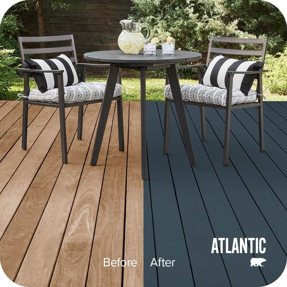 BEHR PREMIUM 1 gal. #SC-101 Atlantic Solid Color Waterproofing Exterior Wood Stain and Sealer (2)