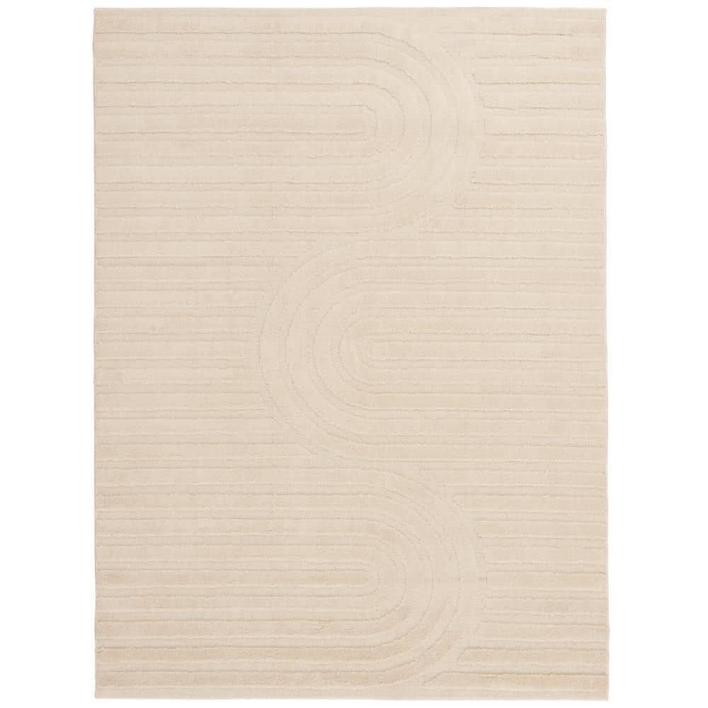 Home Decorators Collection Oathil 6 ft. x 8 ft. Cream Geometric Polyester Area Rug (2)