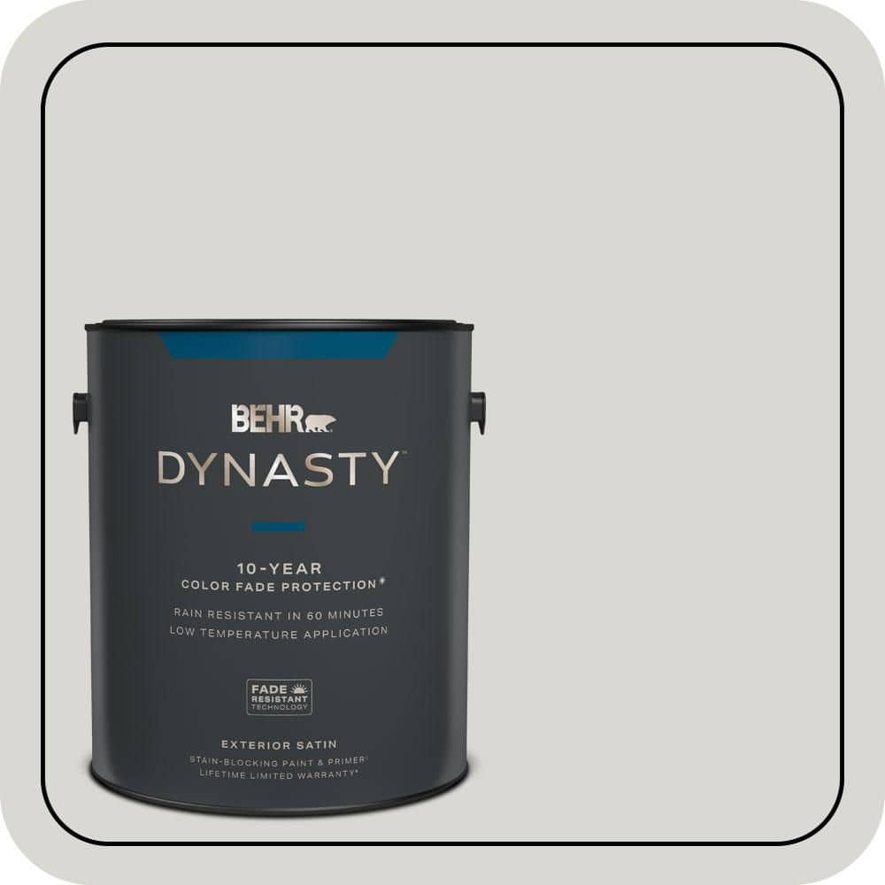 BEHR DYNASTY 1 gal. #N360-1 Seagull Gray Satin Enamel Exterior Stain-Blocking Paint & Primer
