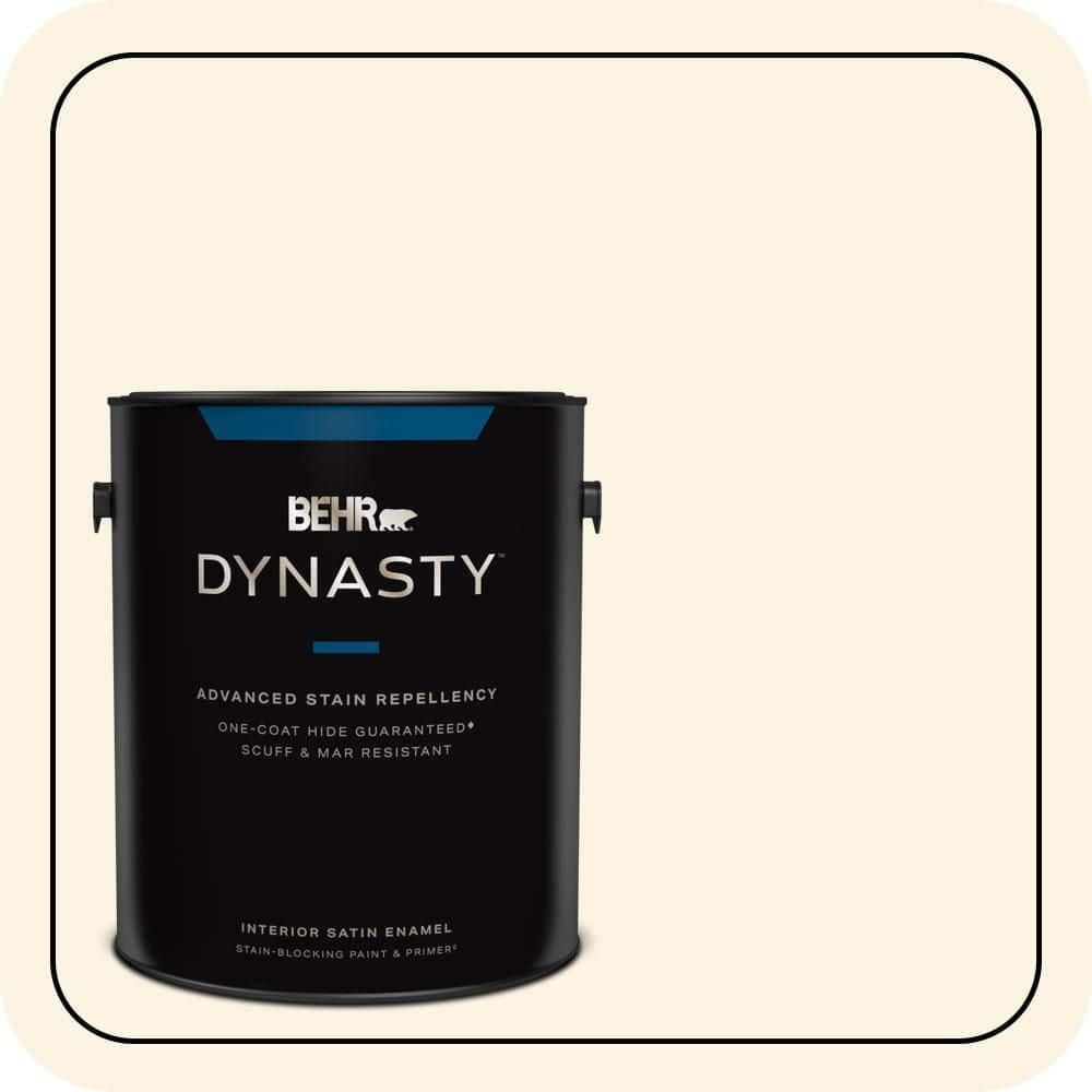 BEHR DYNASTY 1 gal. #PWN-31 Candlelight Ivory Satin Enamel Interior Stain-Blocking Paint & Primer