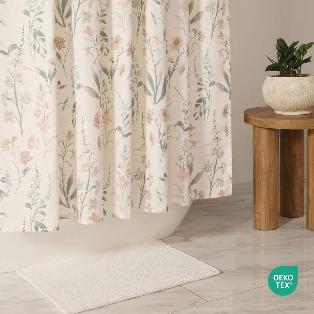 Becky Cameron 72 in. W x 72 in. L Timeless Floral Polyester Shower Curtain in Natural (2)