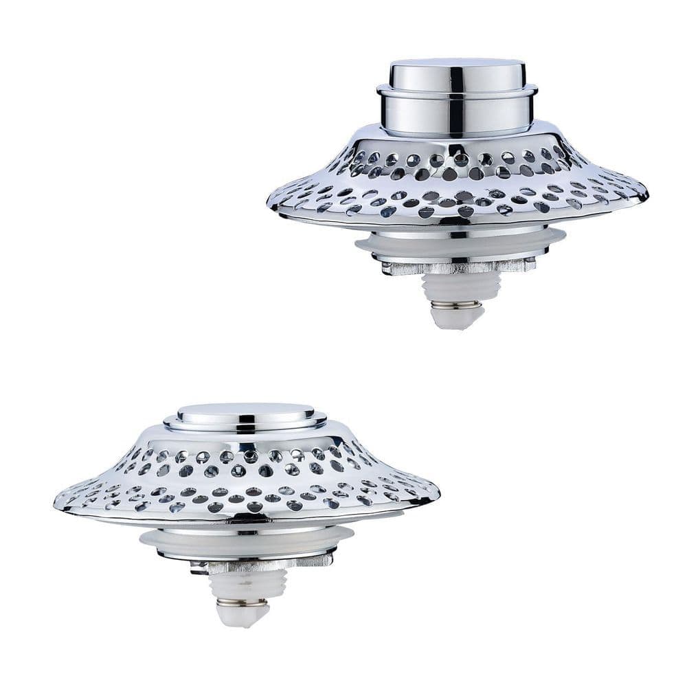 Wudkey 2-Piece Bathtub Drain Stopper Included Mounting Hardware in Chrome, Pop-Up Drain Plug, Included Mounting Hardware (1)