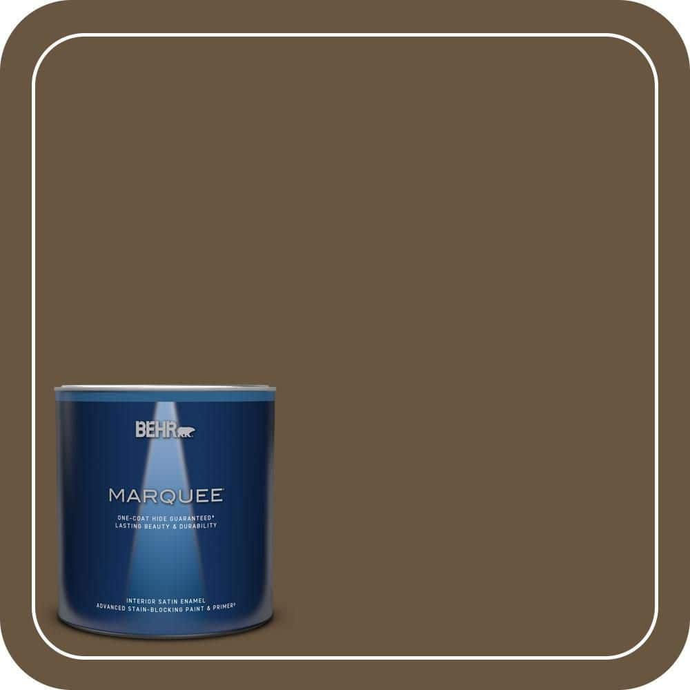 BEHR MARQUEE 1 qt. #S-H-700 Burley Wood Satin Enamel Interior Paint & Primer