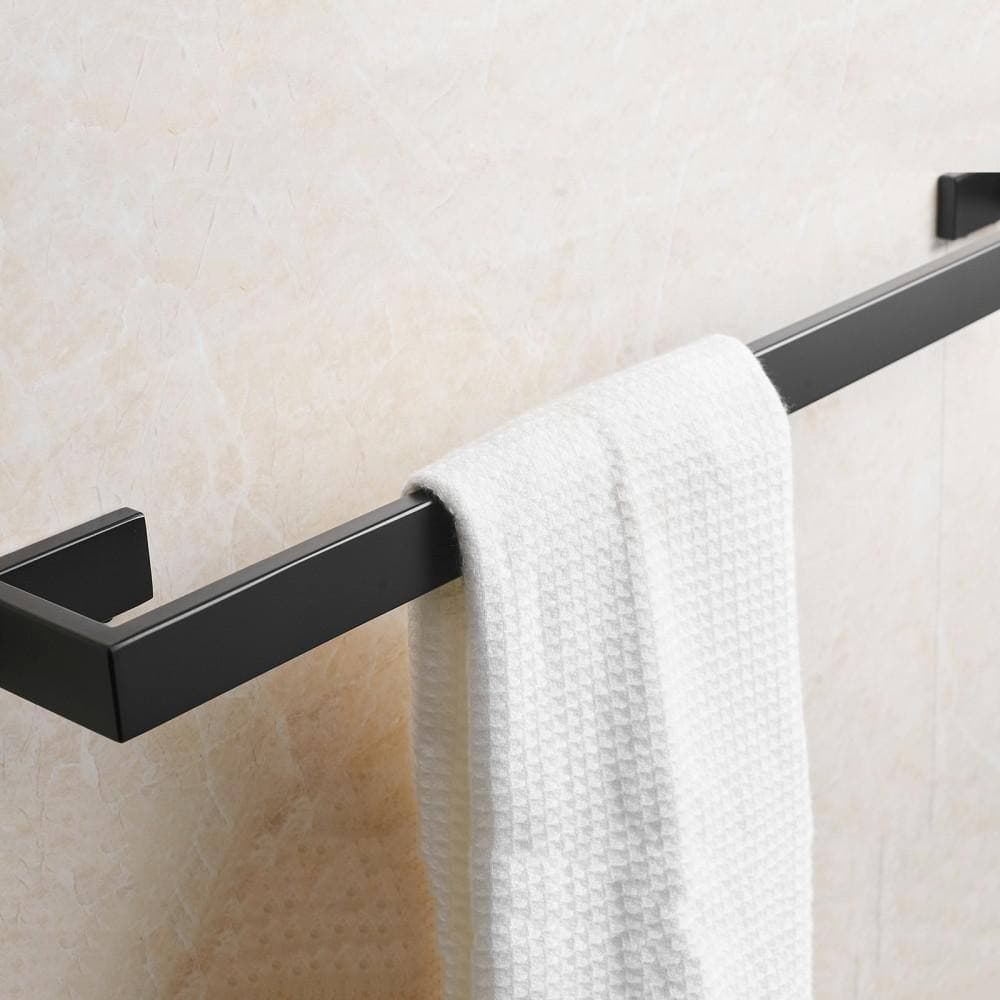 Dimakai 23.6 in. Wall Mounted Towel Bar in Matte Black (2)