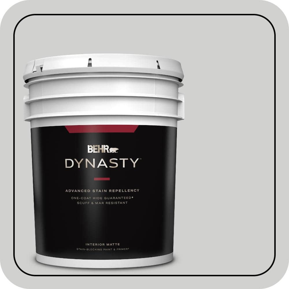BEHR DYNASTY 5 gal. #N520-1 White Metal Matte Interior Stain-Blocking Paint & Primer