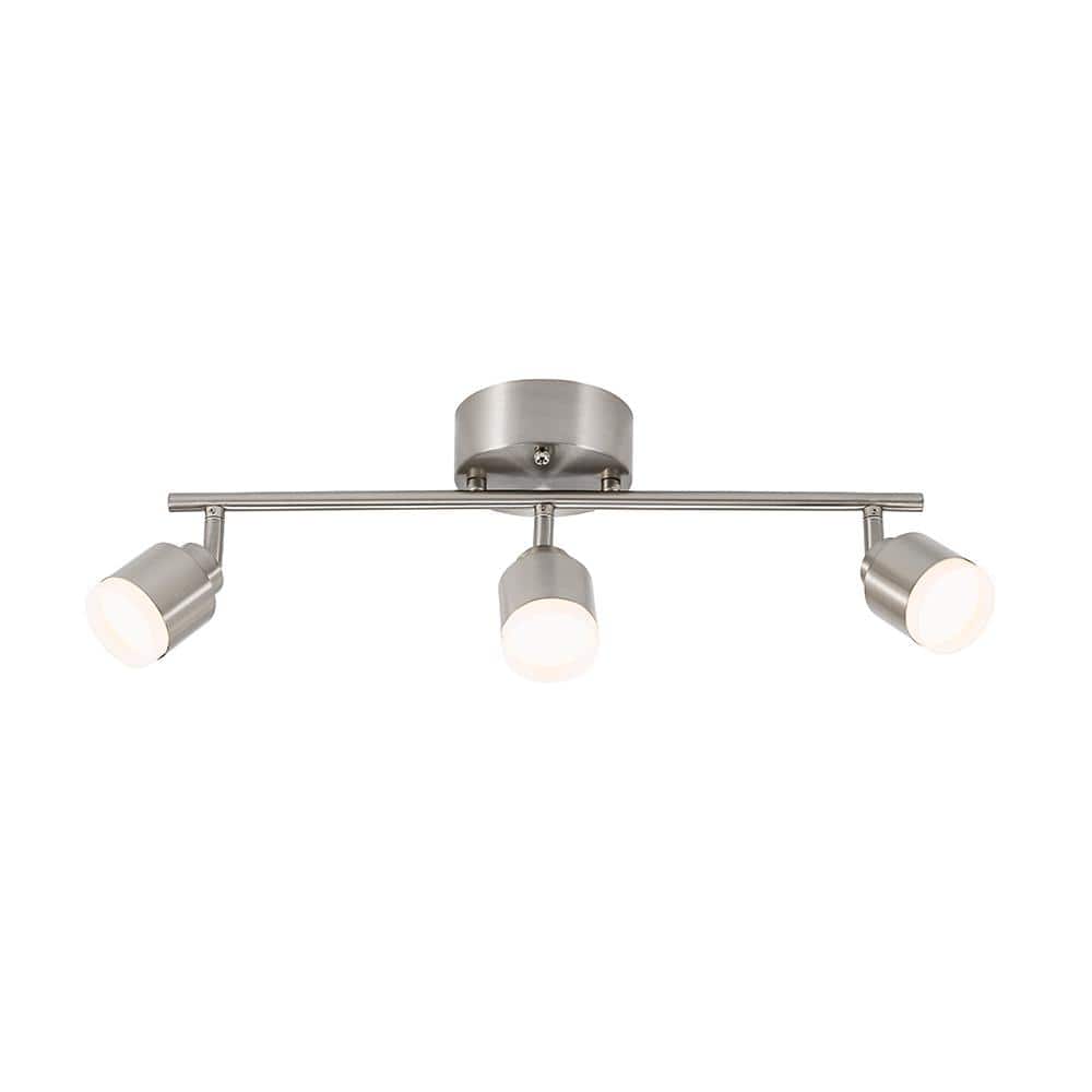 Hampton Bay 19 in. 3-Light Brushed Steel Integrated LED Track Lighting Kit (3)