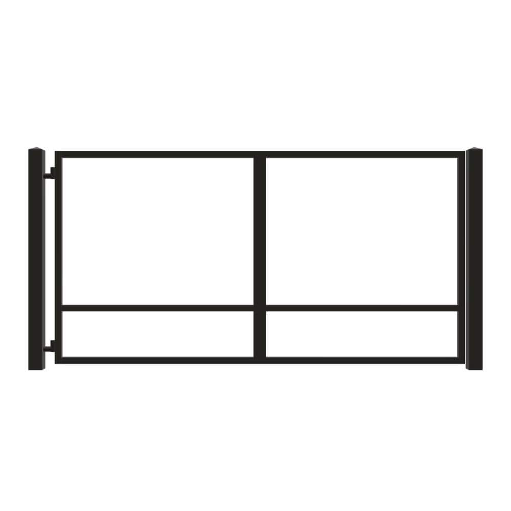 Unbranded Driveway Gate — Swing, Side, Square, Black — 146"W x 72"H (1)