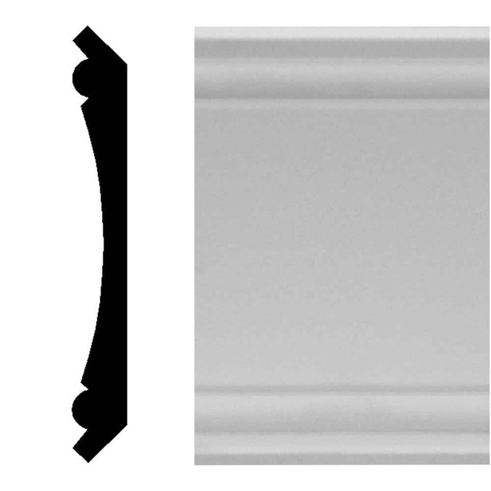 HOUSE OF FARA 3/4 in. x 5-1/4 in. x 96 in. MDF Primed Crown Moulding (1)