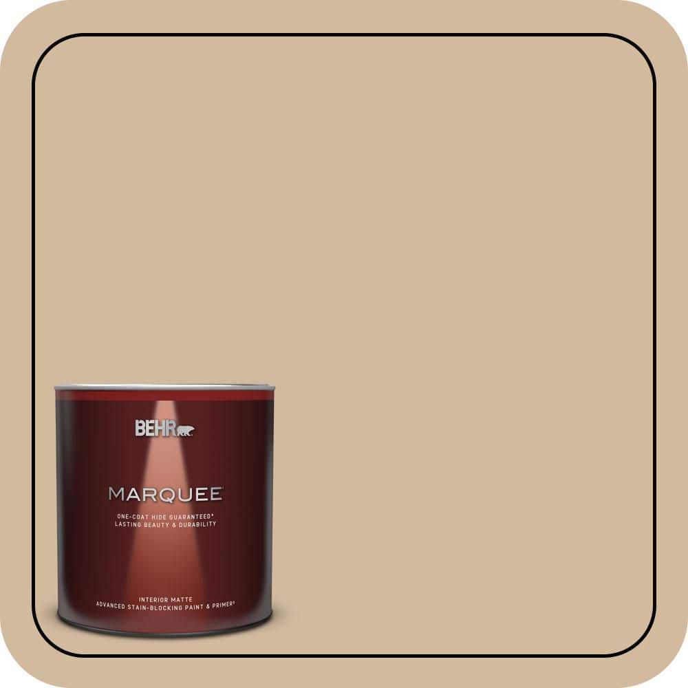 BEHR MARQUEE 1 qt. #S280-3 Practical Tan Matte Interior Paint & Primer