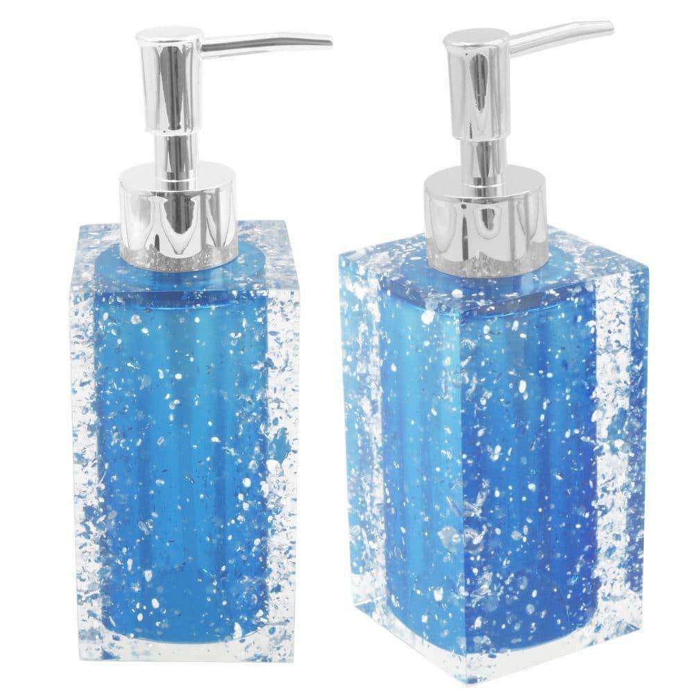 Dracelo 5-Piece Bathroom Accessory Set with Soap Dish, Soap Dispenser, Toothbrush Holder, Tumbler in Blue (2)