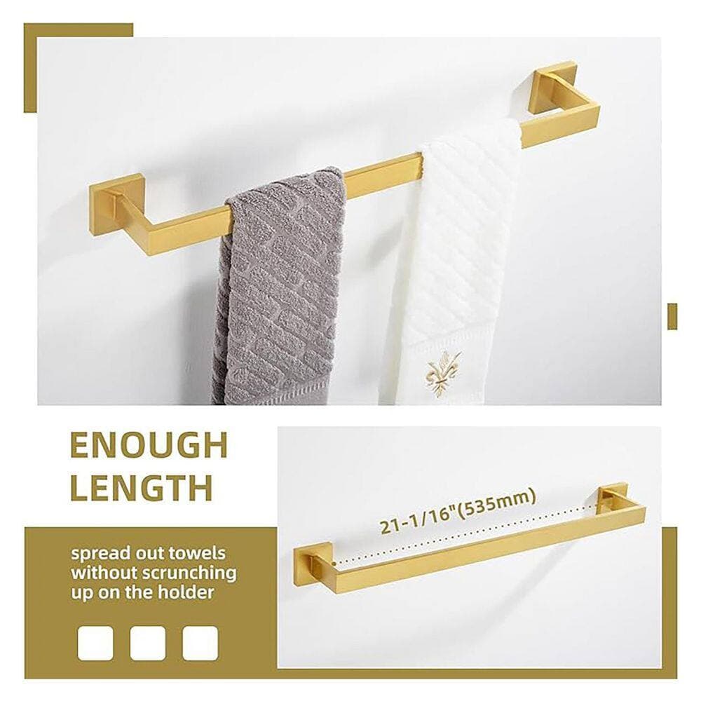 BYH build your home Bath Hardware Set Towel Bar, Toilet Paper Holder Wall Mounted Bathroom Accessories Set (4)