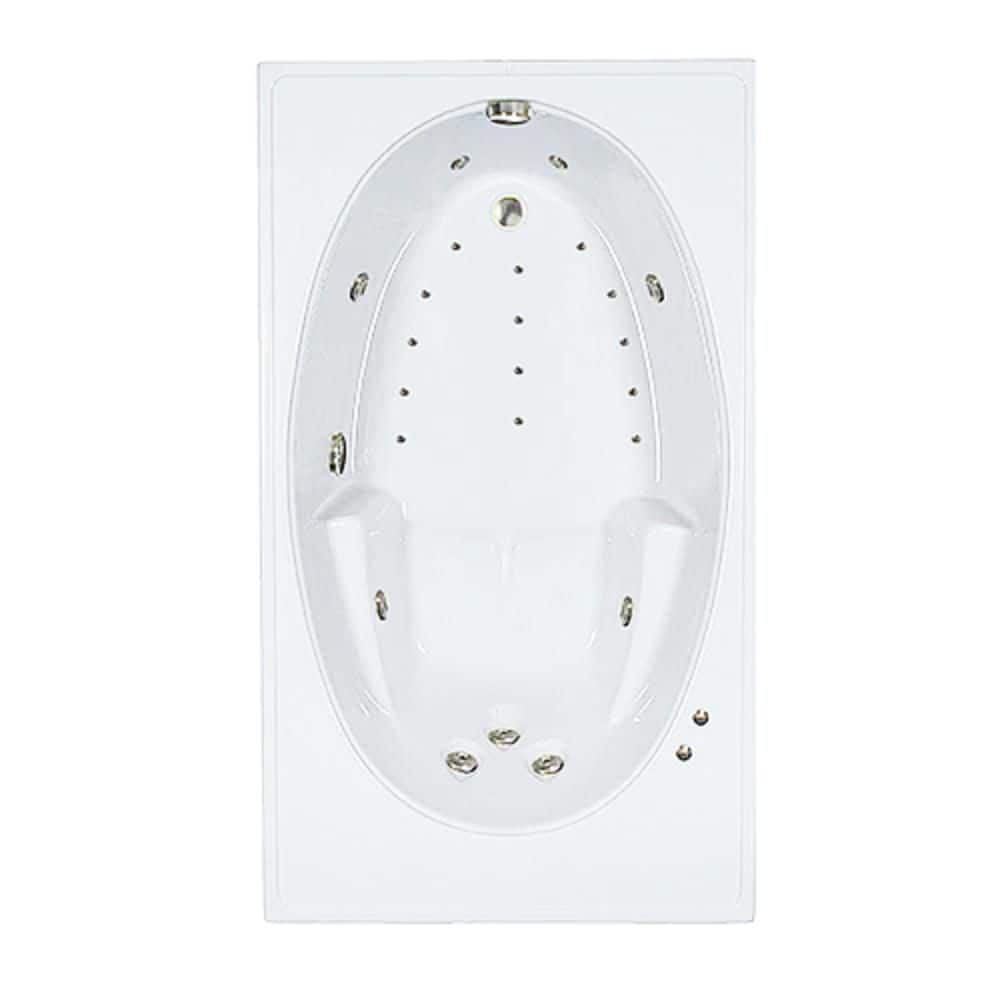 Comfortflo 60 in. x 42 in. Acrylic Rectangular Drop-in Whirlpool and Air Bathtub with Reversible Drain in White (1)