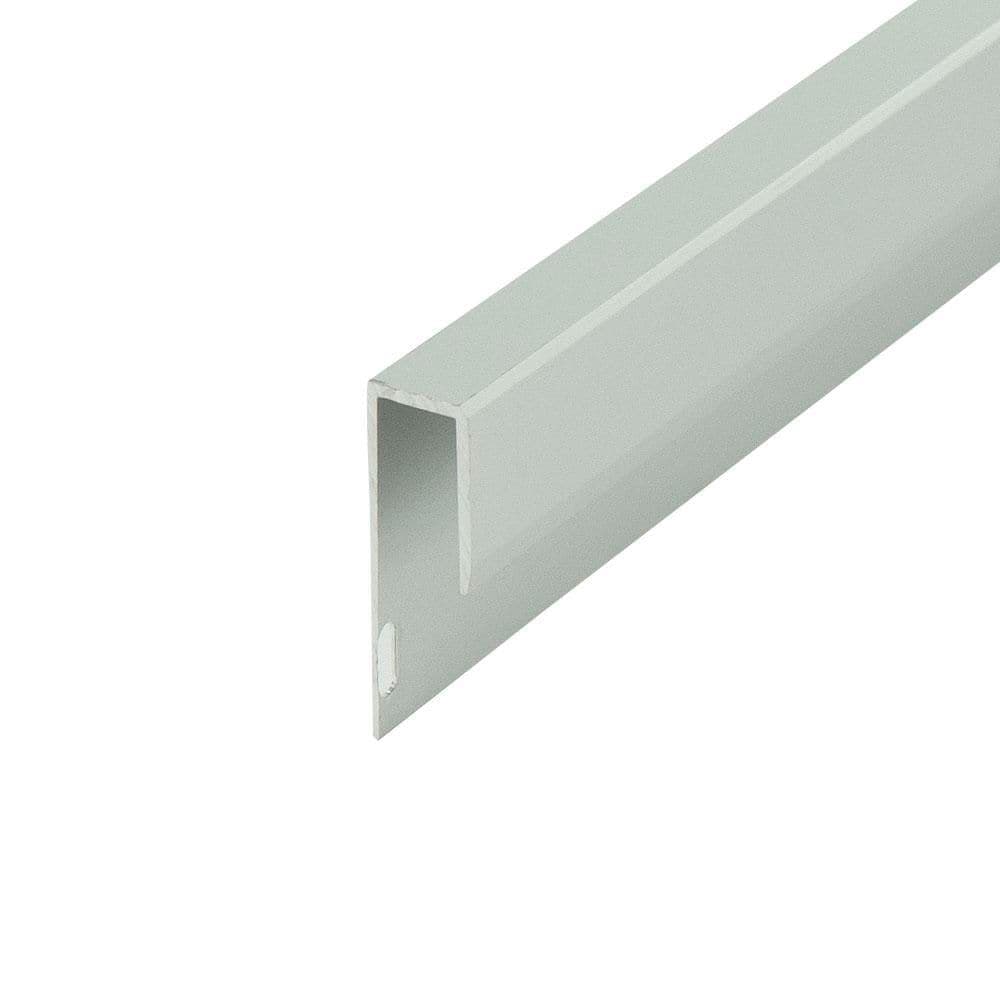 Outwater 10-PACK 0.365 in. D x 1.188 in. W x 72 in. L Finished Anodized Aluminum Cap Moulding w/Holes Fits 1/4 to 9/32 in. Boards (1)
