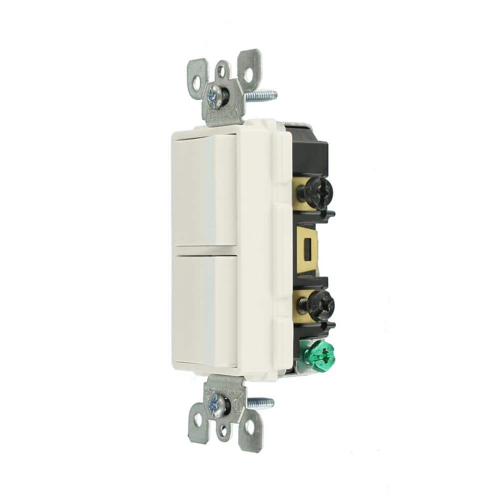 Leviton Decora 15 Amp 120-Volt 3-Way Combination Rocker Switch, White 5643-WS (3)