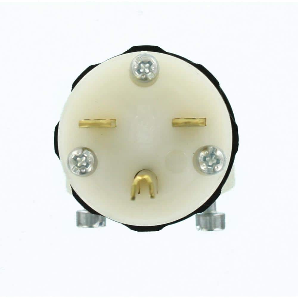 Leviton 15 Amp 250-Volt NEMA Industrial-Grade Straight Blade Plug, Black and White 5666-CS (3)