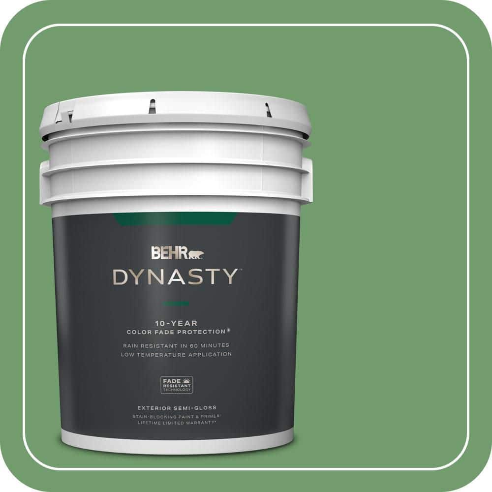 BEHR DYNASTY 5 gal. #450D-6 Shire Green Semi-Gloss Exterior Stain-Blocking Paint & Primer