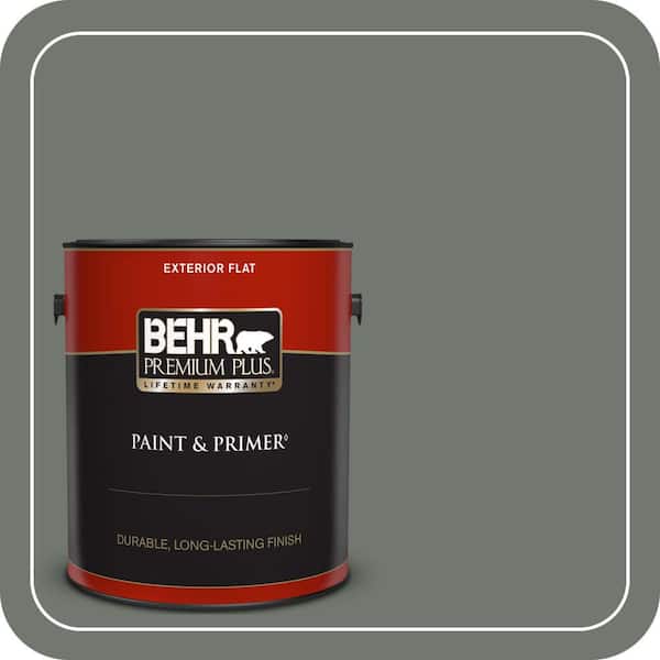 BEHR PREMIUM PLUS 1 gal. #T17-13 In the Woods Flat Exterior Paint & Primer (2)