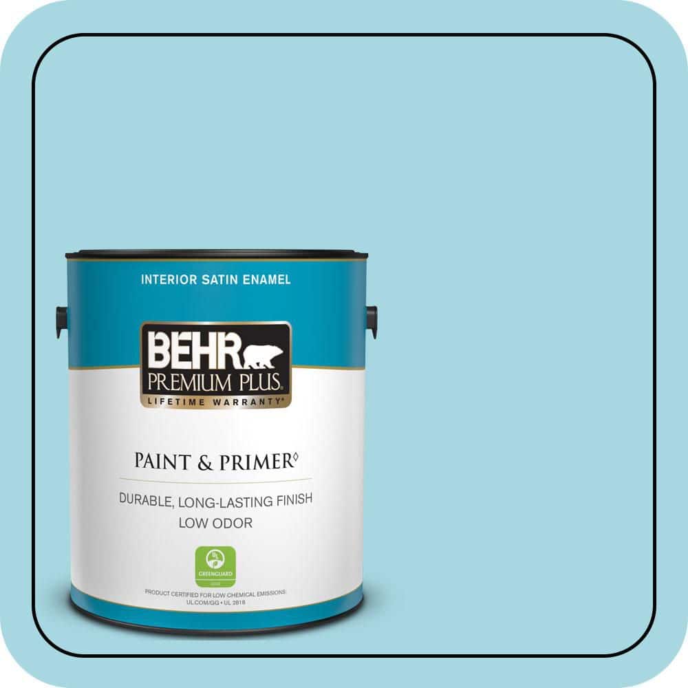 BEHR PREMIUM PLUS 1 gal. #530C-3 Winsome Hue Satin Enamel Low Odor Interior Paint & Primer
