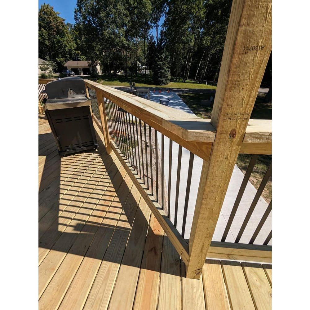 Afoxsos 32 in. H x 1 in. W Black Metal Stair Railing Kit with 51-Pack Deck Balusters and Screws for Porch Railing Aluminum (2)