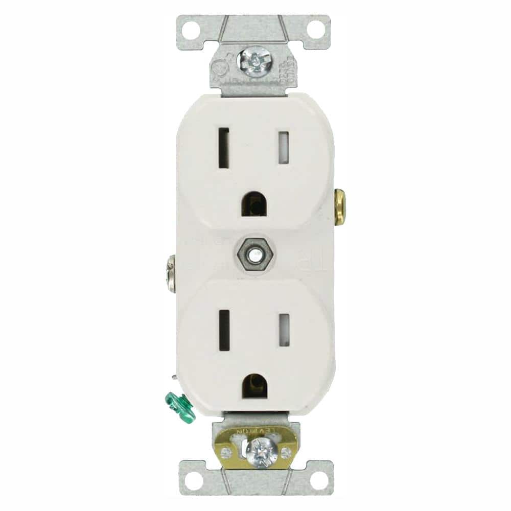 Leviton 15 Amp 125 V Commercial Grade Tamper Resistant Duplex Outlet/Receptacle, White (10-Pack) TCBR1-WMP