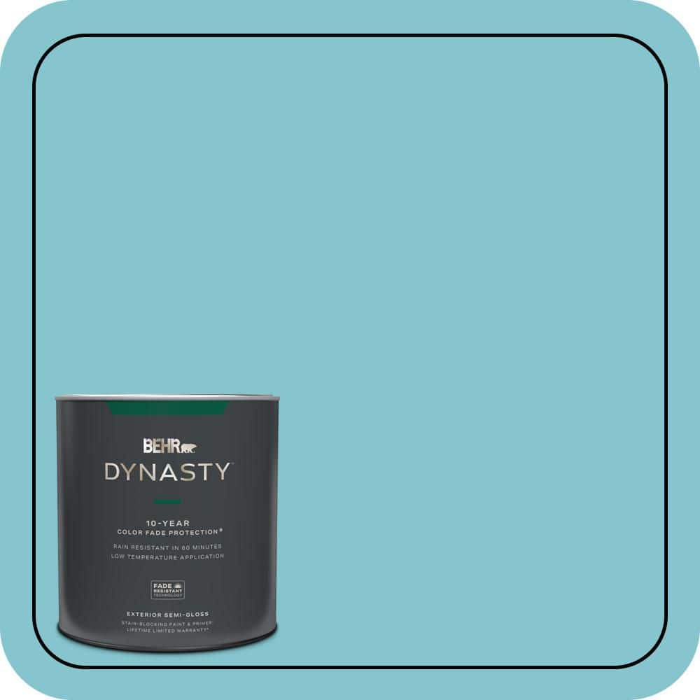 BEHR DYNASTY 1 qt. #520D-4 Shallow Sea Semi-Gloss Enamel Exterior Stain-Blocking Paint & Primer