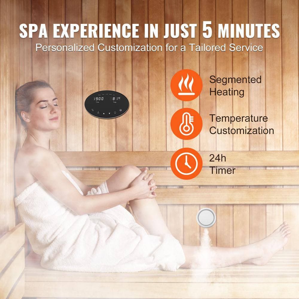 SVOPES 15000-Watt Shower Steam Generator, Segmented Heating, Temperature Control, 24h Timer, Automatic Drainage (3)