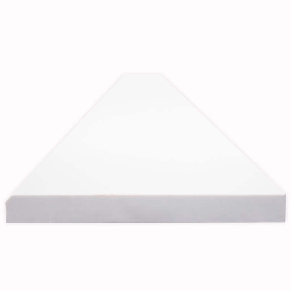 MSI Bright White 6 in. x 37 in. Polished Engineered Marble Single Beveled Threshold Tile Trim (3 lin. ft. /Each) (4)