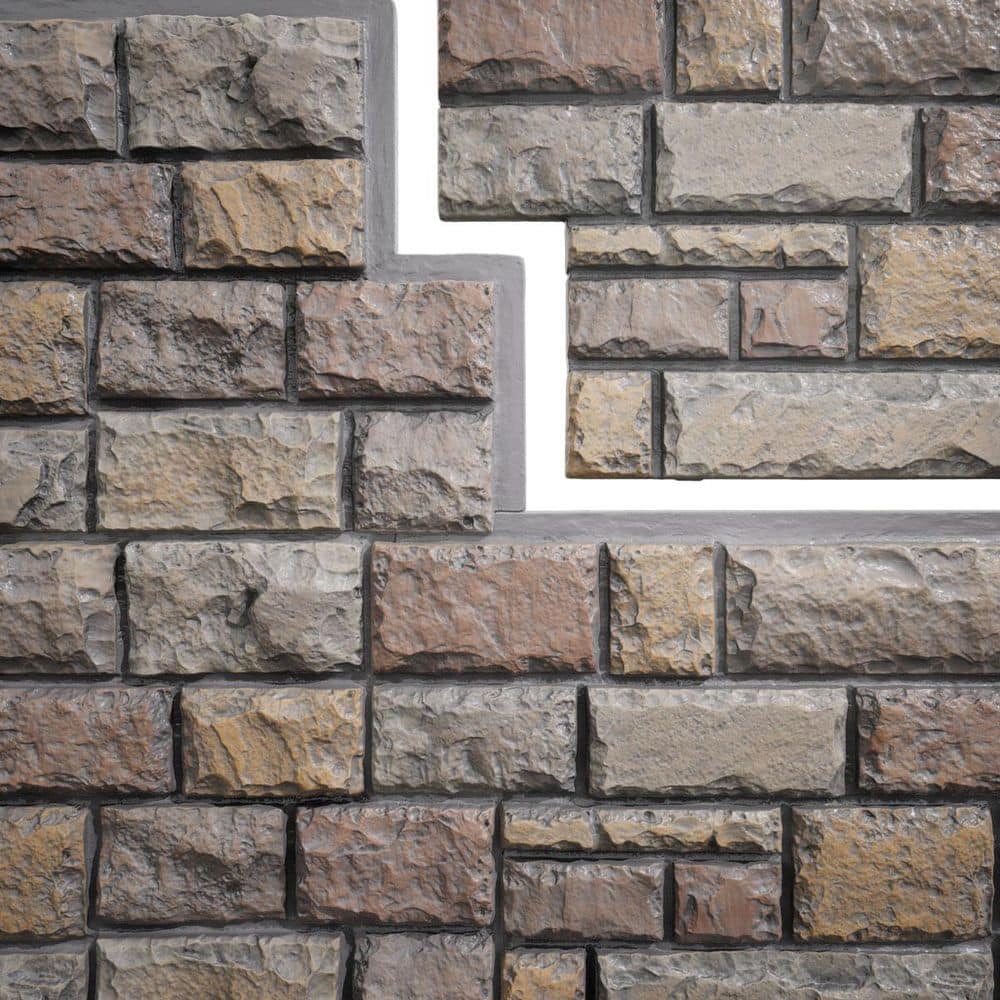 Ekena Millwork EverStone Regal Faux Stone Panel, 47 3/4"W x 24 3/4"H x 1 3/4"D, Grand Canyon Color (1)