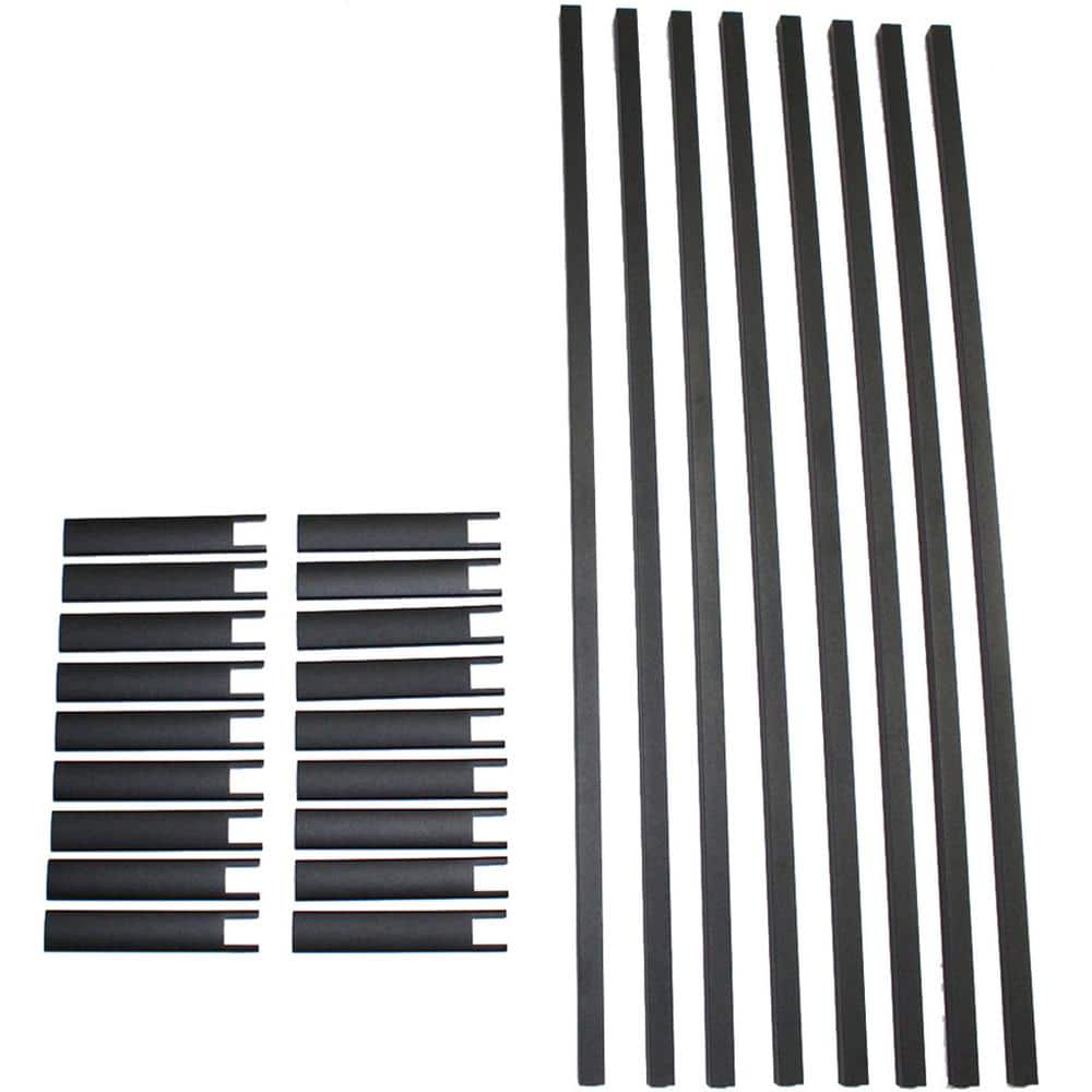 Vista 36 in. H x 96 in. W Black Aluminum Stair Railing Kit (3)