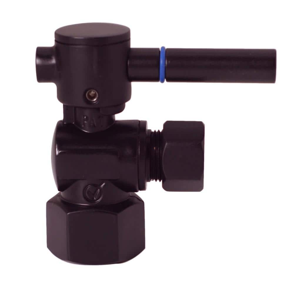 Westbrass 1/2 in. IPS x 3/8 in. O.D. Angle Stop with 1/4-Turn Lever Handle, Oil Rubbed Bronze (3)