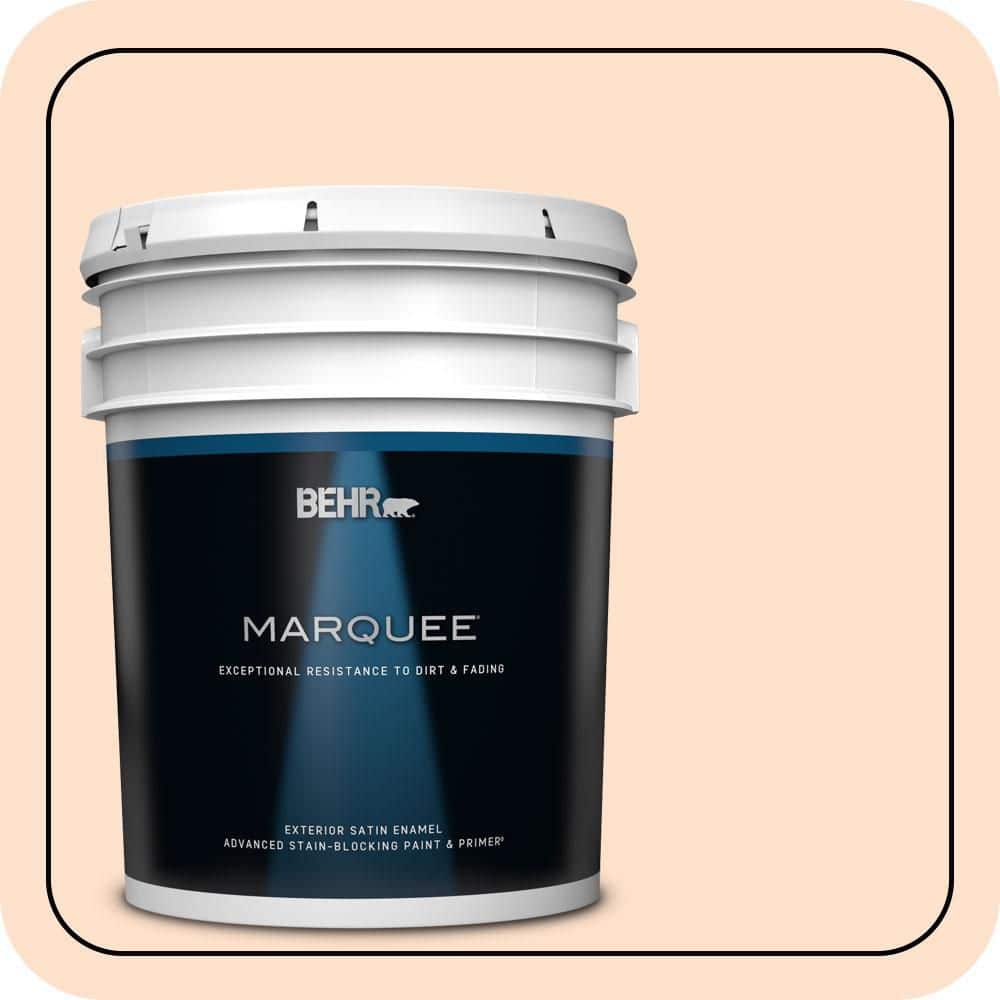 BEHR MARQUEE 5 gal. #P200-1 Melted Marshmallow Satin Enamel Exterior Paint & Primer