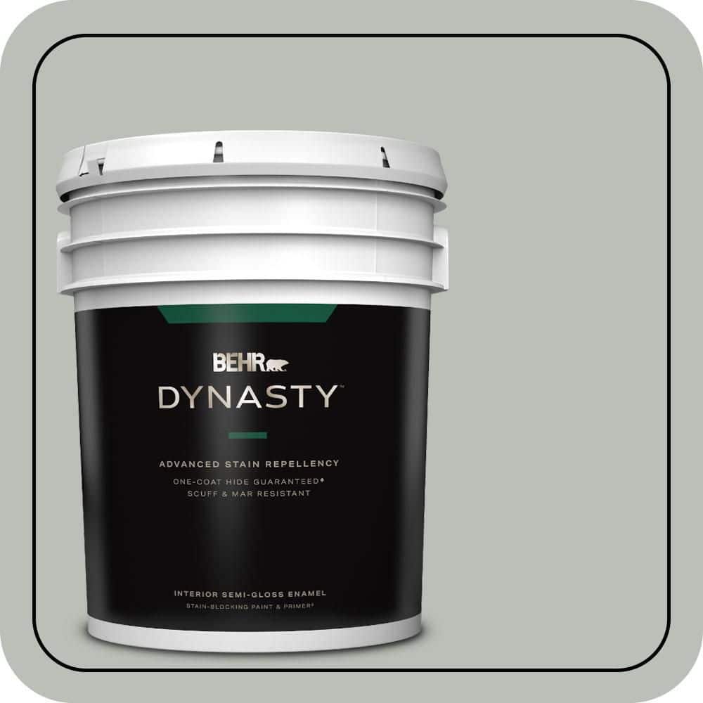 BEHR DYNASTY 5 gal. #T16-11 Celadon Semi-Gloss Enamel Interior Stain-Blocking Paint & Primer