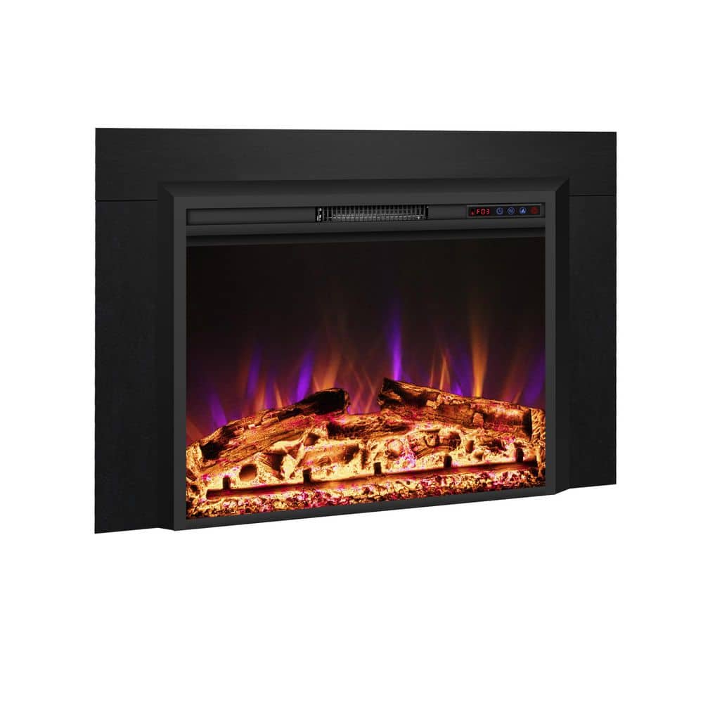 Delandgrand 44.5 in. W Electric Fireplace Insert with Trim Kit, 3 Flames, 9H Timer, 44.5 in. W x 32.1 in. H x 6.5 in. D (1)