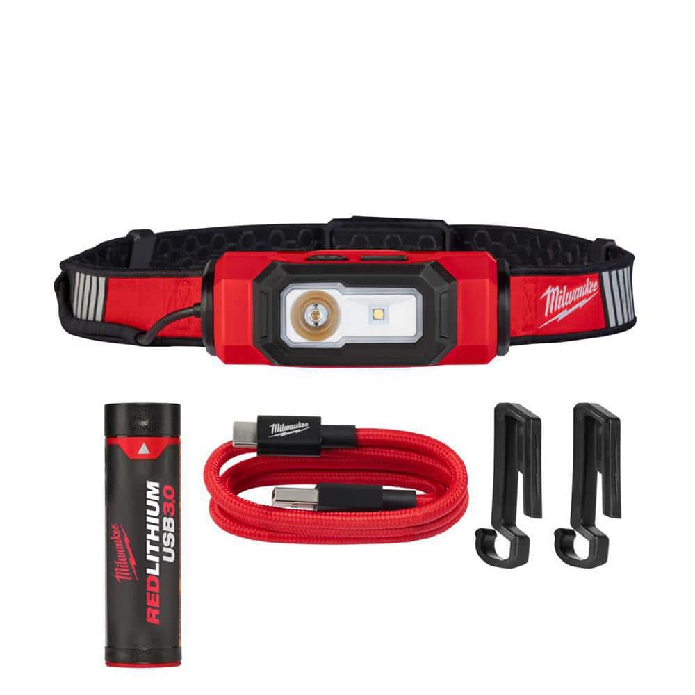 Milwaukee 600 Lumens LED REDLITHIUM USB 360-Degree Visibility Hard Hat Headlamp