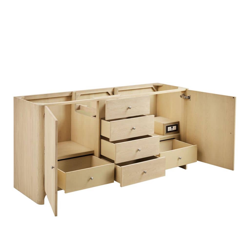 James Martin Vanities Gracyn 71.8 in. W x 21.4 in. D x 34.8 in. H Double Bath Vanity Cabinet Without Top in Coastal Driftwood (3)