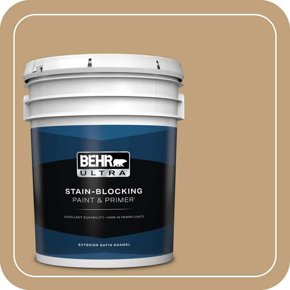 BEHR ULTRA 5 gal. #PMD-50 Winter Wheat Satin Enamel Exterior Paint & Primer