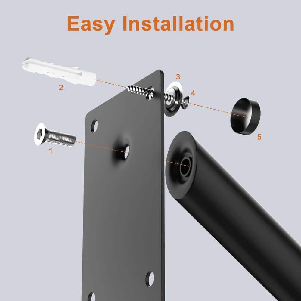 Angel Sar 20 in. Stainless Steel Handrail, U Shaped Safety Grab Bar, Wall Mounted Hand Railing for 1-Steps to 5-Steps (3)
